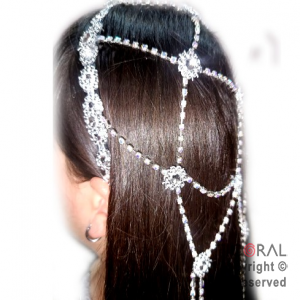 (INACTIVO) VINCHA CON CADENA DECO STRASS PLATA x 1